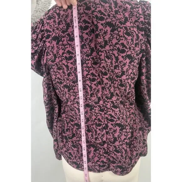 Supply&Demand Small Corporate Gothic Puff Sleeve Cotteque Blouse Emo Business - Picture 7 of 9